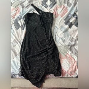 Fashion Nova Black Rhinestone Dress